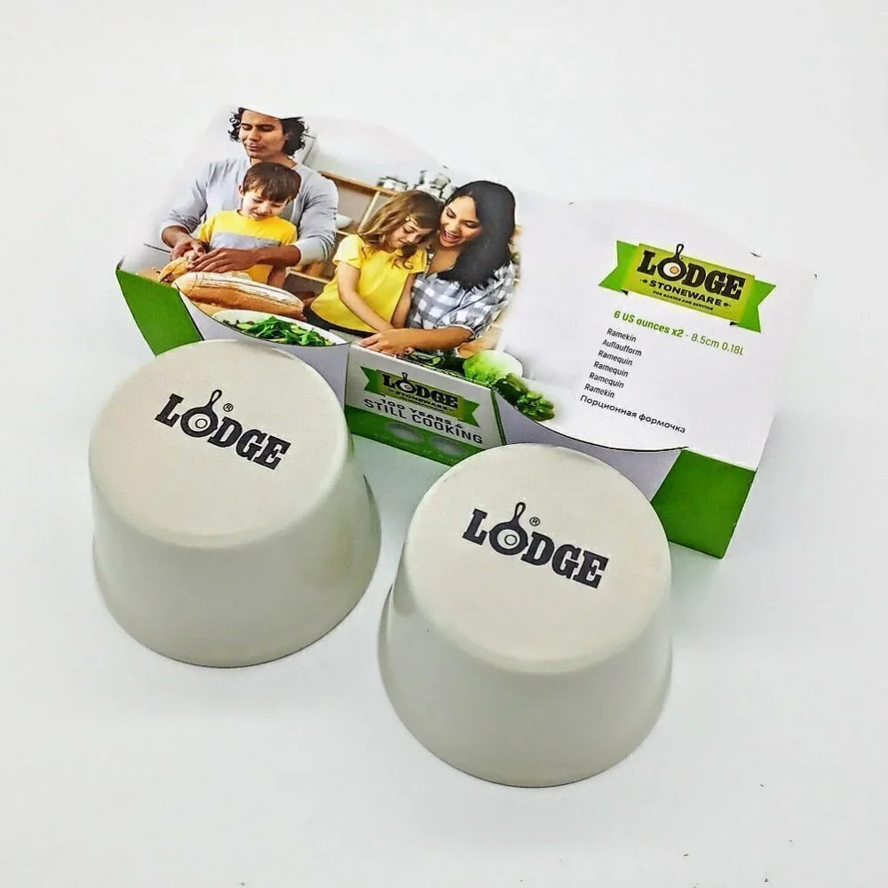 Lodge White 6 Oz. Stoneware Ramekins NIB